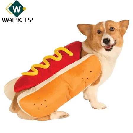 WAPKTY Trang phục thú cưng, Trang phục chó hình chó nóng bỏng Halloween ngộ nghĩnh, Dachshund Xúc xích chó Trang phục Giáng sinh Quà tặng Bộ đồ trang phục dự tiệc cho mèo