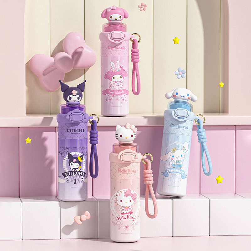 510ml Mới Sanrio Cốc Nước Hello Kitty Cinnamoroll Giai Điệu Lotso Người Ngoài Hành Tinh Thép Không Gỉ Cách Nhiệt Cốc Rơm Cốc Quà Tặng