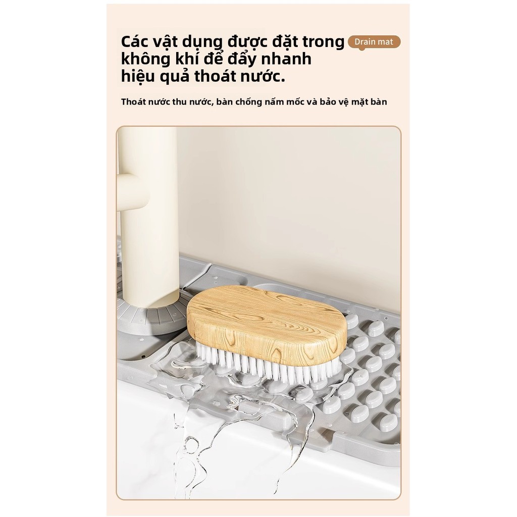 Tấm thoát nước vòi Bồn rửa chén Khối nước bồn rửa có thể cắt cạnh hẹp Chậu rửa Tấm silicon thấm nước chống văng