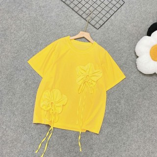 Áo thun bigsize nữ phối hoa 3D dây rủ đẹp, form rộng che khuyết điểm, dễ thương  năng động 50-92kg A292