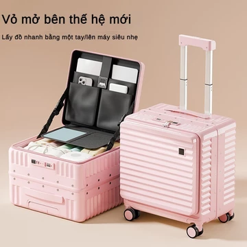 Valy mở nắp bên hông vali khung thép mở nắp phía trước vali tươi tắn kiểu Nhật valy du lịch đẹp thời trang valy xách tay