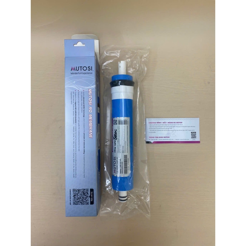 Loại Lọc Nước Số 4 Màng RO Mutosi Loại 100GPD Giúp Loại Bỏ Vi Khuẩn Đến 99,99% Và Các Chất Hữu Cơ, Chất Rắn Hòa Tan,..