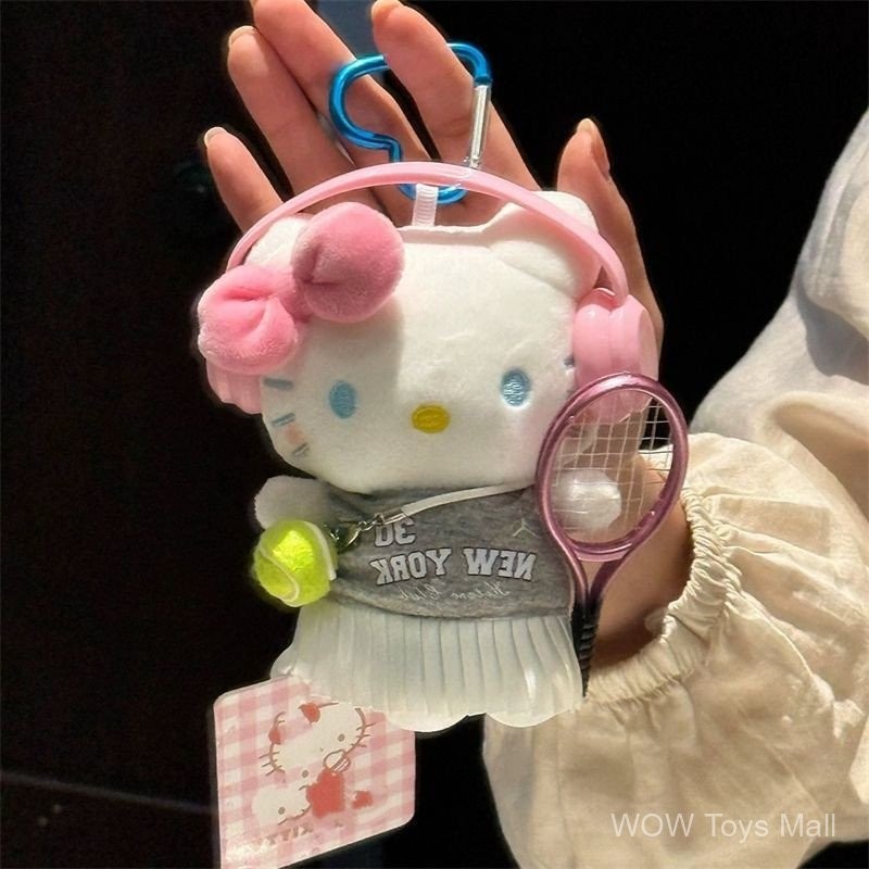 Hàng sẵn có Sáng tạo Cross-Dressing Hello kitty Búp bê sang trọng quyến rũ Bộ cầu lông dễ thương KT Cat Doll Móc khóa Túi bé gái Mặt dây chuyền Quà tặng