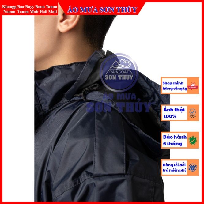 Bộ quần áo đi mưa Sơn Thủy K3, áo mưa bộ 1 lớp kiểu dáng NATO màu tím than aomuasonthuyhn
