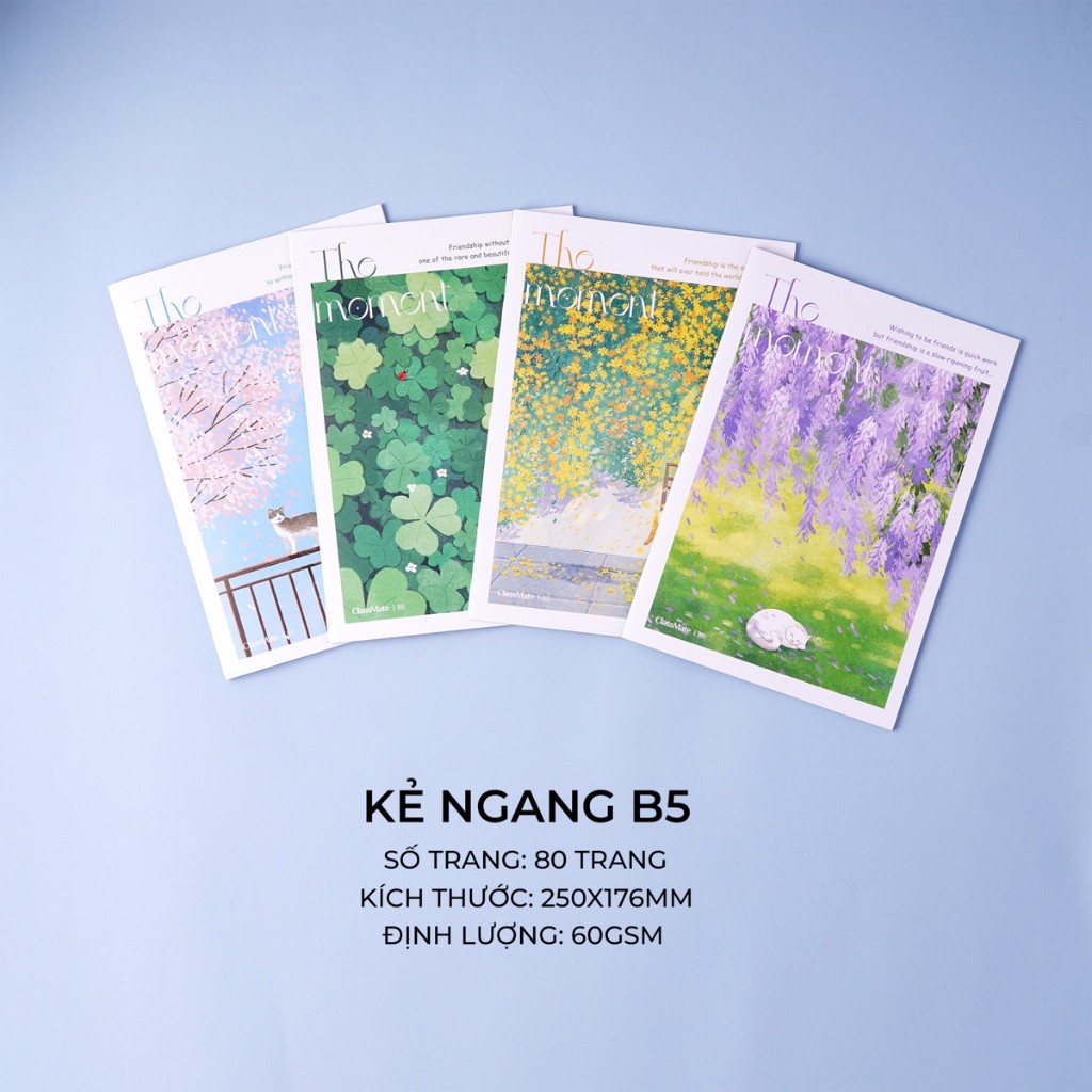 Combo 4/8 Vở Kẻ Ngang The Moment  Vở Viết 80/120/200 Trang, Vở Kẻ Ngang Có Chấm Vở Ghi Chép -AT