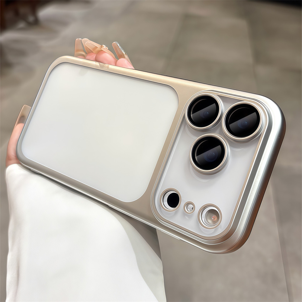 Ốp điện thoại PC mờ mạ điện chất lượng cao cho iPhone 17 Pro Max Air 13 14 15 16 pro max Bảo vệ ống kính chống rơi Vỏ cứng bảo vệ điện thoại