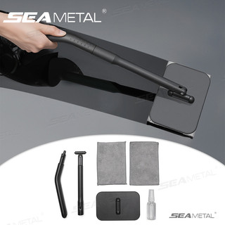 SEAMETAL Xe Phía Trước Kính Chắn Gió Bàn Chải Làm Sạch Velcro Bụi Lau Bụi Lau Có Thể Tháo Rời Có Thể Giặt Xe Quét Bụi