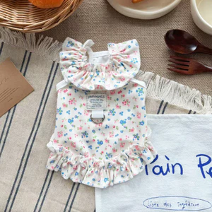 Đầm thú cưng xù hoa Quần áo chó Quần áo mèo Đi chơi Lực kéo Phong cách công chúa Quần áo thú cưng Mèo Chó nhỏ Teddy Pomeranian Schnauzer Maltese