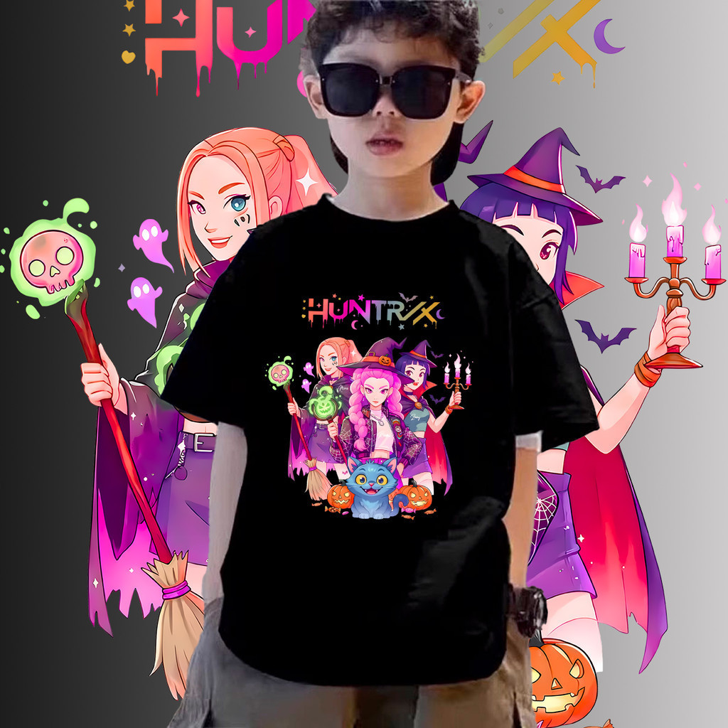 Áo thun thợ săn quỷ Kpop dành cho trẻ em Huntrix Mira Rumi Joey giản dị và đa năng