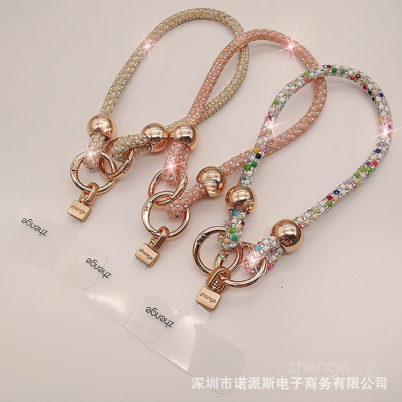 Phụ Kiện Điện Thoại Di Động Nhấp Nháy Kim Cương Dây Điện Thoại Di Động Phong Cách Mới Cao Cấp Cảm Giác Vòng Tay Cổ Tay Đồ Trang Trí Tinh Tế Phong Cách Ngắn Chống Mất Chống Trộm Vỏ Điện Thoại Di Động Mạnh Mẽ