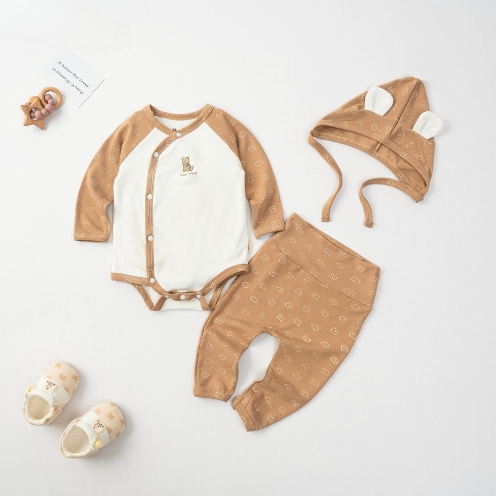Set bodychip dài tay bé trai bé gái UNBEE 3 món chất Rayon - Bodysuit cho bé trai bé gái