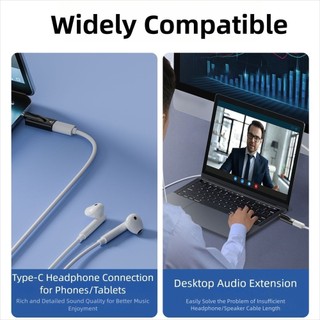 Bộ chuyển đổi USB Type-C sang 3,5 mm TREDDING491, Bộ chuyển đổi âm thanh HiFi Nam sang Nữ, Bộ chuyển đổi DAC đa năng Không trễ Cắm và chạy Đầu nối USB-C sang AUX cho điện thoại Máy tính bảng máy tính xách tay
