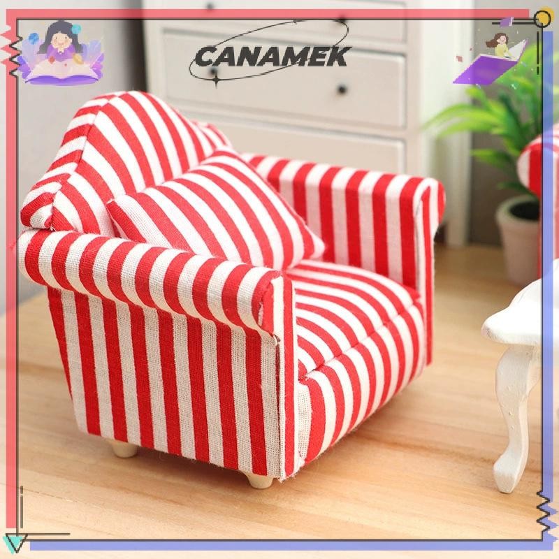 CANAMEK 1 / 12 Nhà Búp Bê Mô Phỏng Sofa Mô Hình Búp Bê Nhà Thu Nhỏ Đơn / Đôi Sofa Phòng Khách Trang Trí Nội Thất Micro Cảnh Đạo Cụ CSF