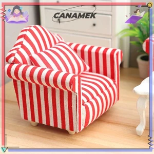 CANAMEK 1 / 12 Nhà Búp Bê Mô Phỏng Sofa Mô Hình Búp Bê Nhà Thu Nhỏ Đơn / Đôi Sofa Phòng Khách Trang Trí Nội Thất Micro Cảnh Đạo Cụ CSF