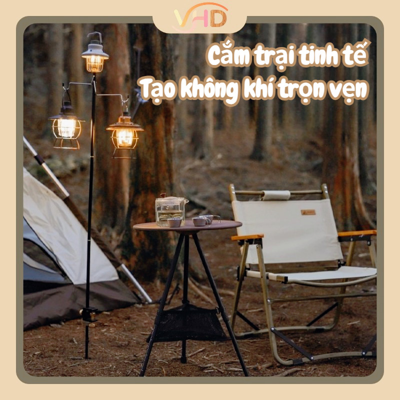 Chân Treo đèn Camping，Dùng Được Trên Bàn & Sàn, Phù Hợp Cắm Trại/Đi Câu，Di động Và Bền Bỉ