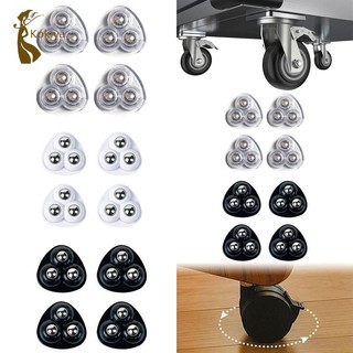 4x Dính Bánh Xe Ròng Rọc Con Lăn Bánh Tắt Tiếng Đồ Nội Thất Thanh Trượt 360