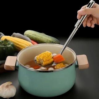 Combo 5c Vá múc canh, vá lẩu inox size 7 cán cách nhiệt nhỏ gọn phục vụ cho gia đình quán ăn
