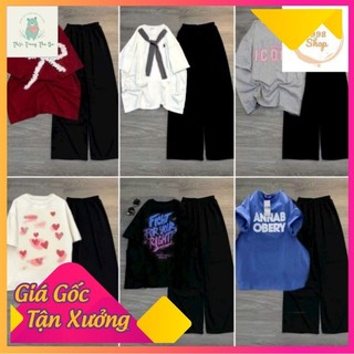 XẢ HÀNG TỔNG HỢP CÁC SÉT BỘ QUẦN ỐNG RỘNG CẠP CHUN HACK DÁNG + MIX ÁO PHÔNG FORM RỘNG TAY LỠ-