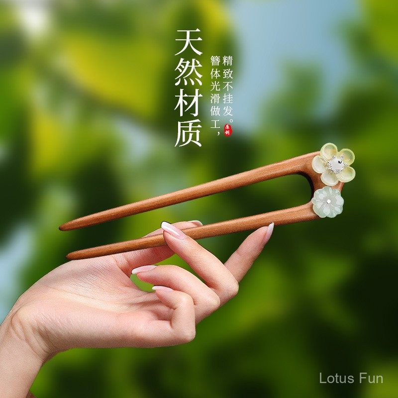 Kẹp Tóc Hình Chữ U Cảm Giác Cao Cấp, Cổ Điển - Phương Pháp Truyền Thống Trung Quốc Với Họa Tiết Hoa Tươi Và Sườn Xám Bóng
