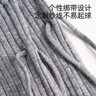 [Tất nữ oklife] Miếng đệm đầu gối có dây buộc nút đầu thu 2025 Slimer Look Pile Leg Covers All-Match Vertical Striped Wool Over @