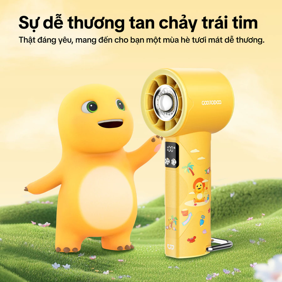 [Goojodoq × nailoong] Quạt đèn pin GFS002 / Quạt tốc độ cao 4000mAh Quạt gió 100 bánh răng Màn hình kỹ thuật số Quạt cầm tay