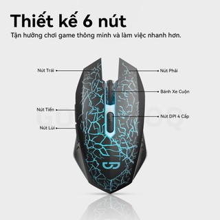 Chuột không dây GOOJODOQ chế độ kép 4 tốc độ DPI chống nhiễu IPS tương thích rộng tiếng ồn thấp