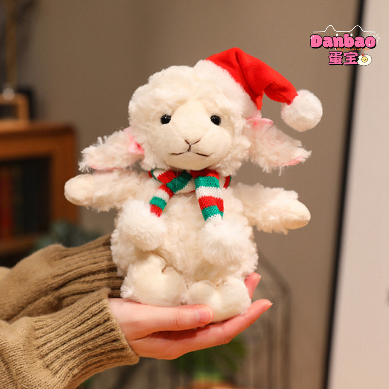 ((DANBAO) Đồ chơi sang trọng Lamb Dolly Giáng sinh Chất liệu búp bê cừu dễ thương Quà tặng mềm cho bạn bè Quà tặng Giáng sinh Đồ chơi DANBAO