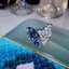 AqToCna Xanh Zircon Bướm Mở Nhẫn Có Thể Điều Chỉnh Dành Cho Nữ Bé Gái Thời Trang Ánh Sáng Sang Trọng Tinh Tế Tinh Tế Tiên Tiến Nhẫn Trang Sức Quà Tặng AqToCna