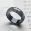 Nhẫn Ngọc Gà Đen Unisex Natural A Jade - Họa Tiết Xám Bóng - Đa Kích Thước 15-21mm
