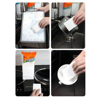 METUBE 10 Chiếc Bọt Nano Tuyệt Vời, Bọt Biển Vệ Sinh Nano Trắng Hai Mặt, Loại Bỏ Dầu Nén Làm Sạch Tẩy Khối Vệ Sinh Nhà Cửa