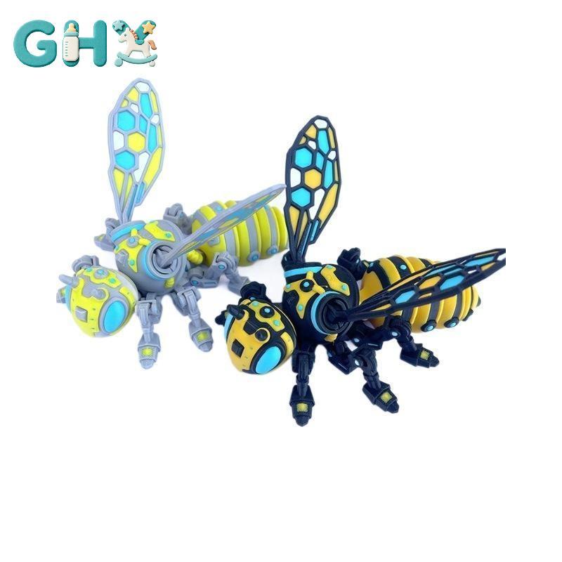 GHX 3D In Hình Cơ Ong Tập Hợp Nhân Vật Hành Động Di Động Khớp Thời Trang Để Bàn Trang Trí Cho Trẻ Em Bé Trai Quà Tặng Năm Mới VN