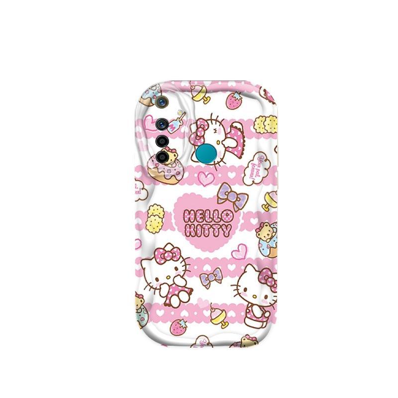 Vỏ Silicon Hoạt Hình Cho Realme 5 5i 5S 6i 3D Vỏ Điện Thoại Mềm TPU Kitty Girl Sinh Viên Chống Sốc Ốp Lưng