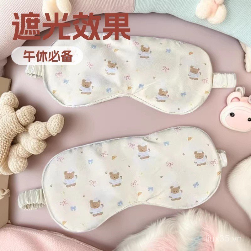 LXY LXY Phong Cách Mới Che Mặt nạ Mắt Giả Lụa Mặt nạ Mắt Có Thể In logo Scrunchy Co Giãn Ban Nhạc Mặt nạ Ngủ Đám Mây