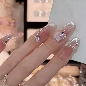 Pure Desire 3D Ba Chiều Hoa Mặc Cô Gái Nóng Ngọc Trai Làm Móng Tay Có Thể Đeo Được Mảnh Móng Tay