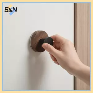 Móc treo cốc hút gỗ B & N Móc treo trang trí quả óc chó Không khoan hạng nặng chống thấm nước cho cửa Ba chìa khóa Khăn quần áo phòng tắm.