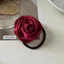 Pháp Satin Retro Handmade Hoa Hồng Dây Buộc Tóc Tính Khí Thanh Lịch Dây Buộc Tóc Cao Su Đàn Hồi Cao Dây Buộc Tóc Đầu Hoa Nữ