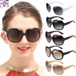Kính râm cỡ lớn RTJIFSS, Kính râm tròn chống tia cực tím khung elip, Ống kính chuyển màu cổ điển Kính râm ống kính chuyển màu nhẹ đi biển