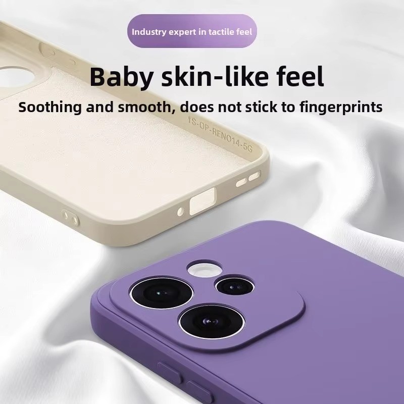 Ốp lưng Oppo Reno15/Pro/Mini/Max chống sốc, silicon TPU mềm, cảm giác da, cho Reno15 F/FS/Reno15c