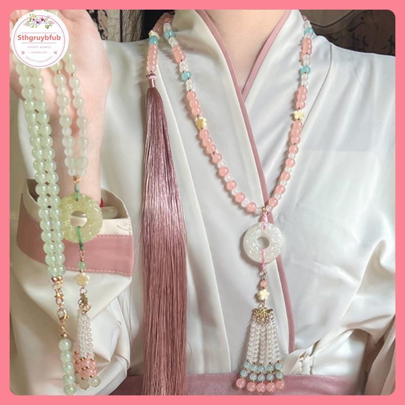 STHB Phong Cách Trung Hoa Đính Hạt Dài sel Nelaces Phong Cách Dân Tộc Hanfu Sườn Xám Nelaces Phụ Kiện Retro Trang Sức Dành Cho Nữ VN
