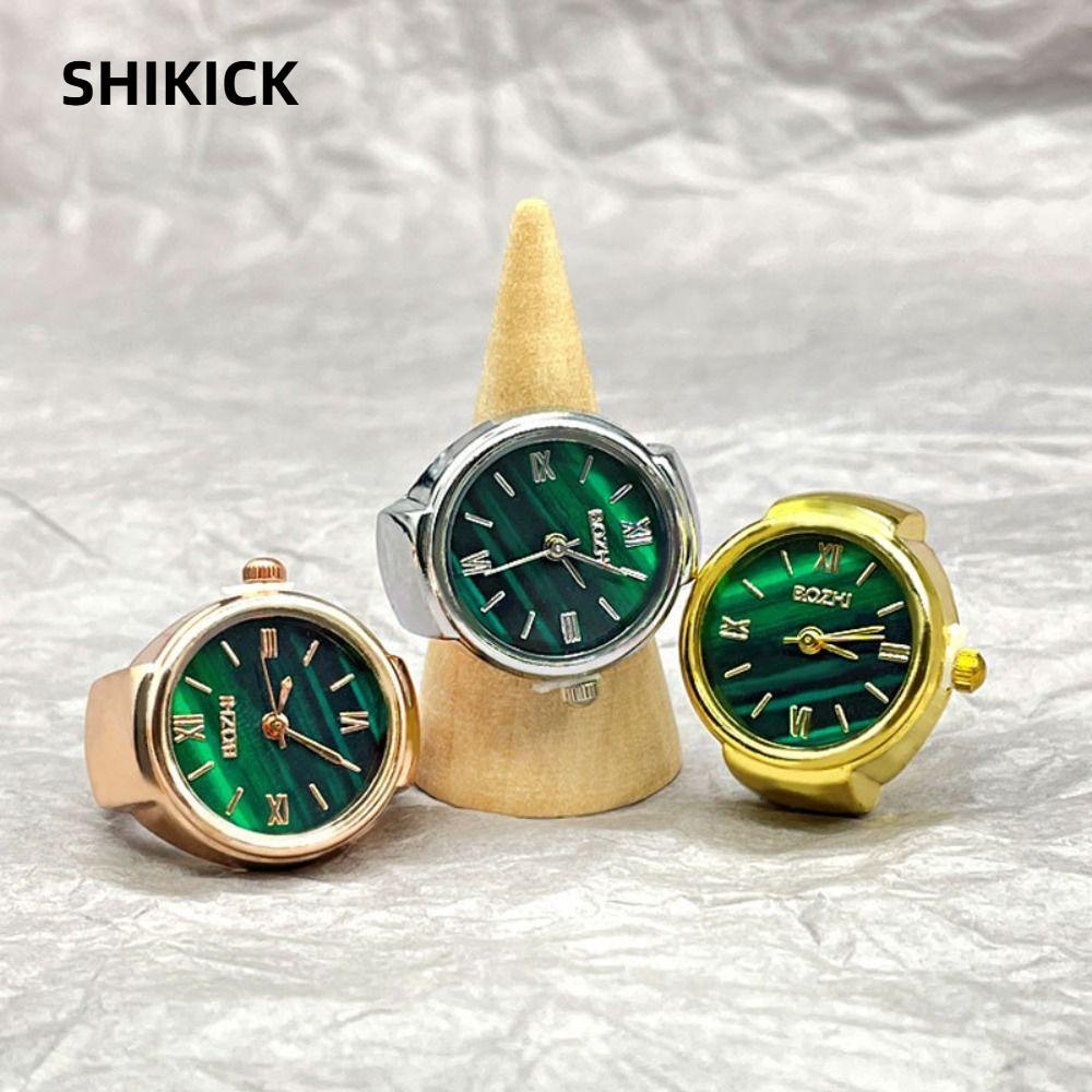 SHIKICKIC Tròn Thạch Anh Nhẫn Vintage Đồng Hồ Trang Sức Quà Tặng Đồng Hồ Kỹ Thuật Số