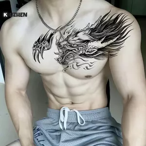 KUZHEN Lớn Ngực Eo Vai Ba Chống Thấm Nước Tạm Thời Hình Xăm Stier Chéo Lông Cánh Gai Giả Tatoo Underboob Body Art HOT