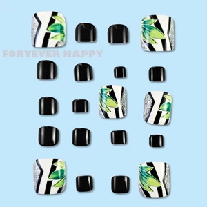 JY121-B7 Miếng Dán Móng Tay Họa Tiết Cây Nhiều Màu 24 Miếng Mỗi Hộp Để Trang Trí Móng Chân