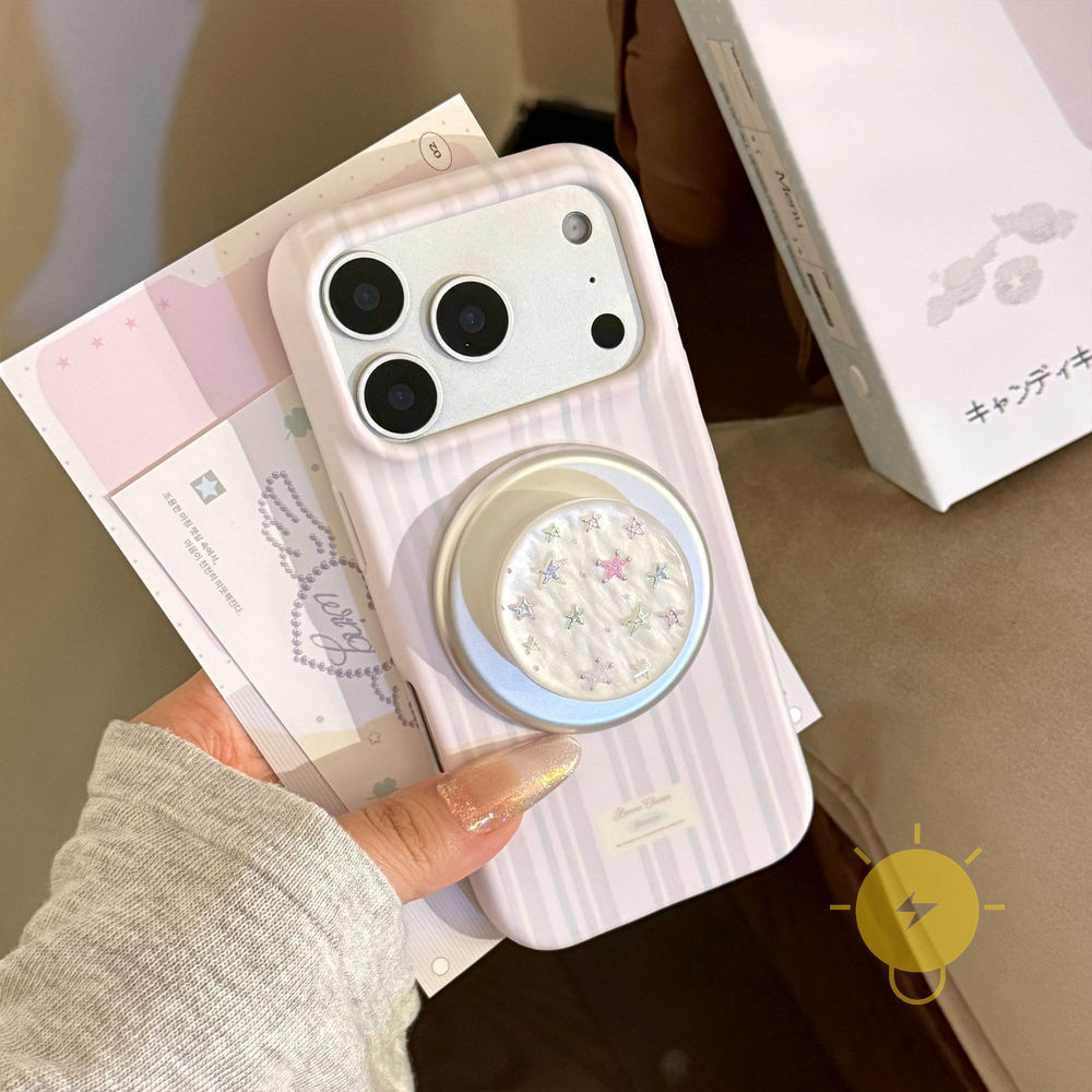 Phone Case For iPhone 17 Pro Max 16 15 14 13 with Griptok TPU Magnetic Gilding with Griptok Soft Aesthetic Korean Cute