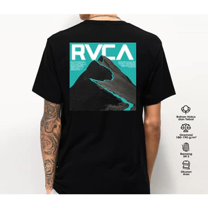 Áo thun có sẵn phong cách rộng thùng thình RVCA Classic Peak Pattern In 100% Cotton Unisex Nam Nữ Áo thun cổ tròn tay ngắn