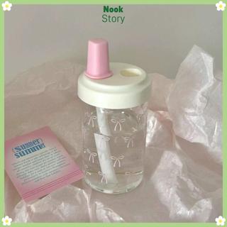 [Giao hàng từ Việt Nam] Cốc Rơm NOOKSTORY, Bình Nước Nơ Nhựa, Đồ Uống 500ml Cốc Cà Phê Dung Tích Lớn Trà Bong Bóng Cà Phê