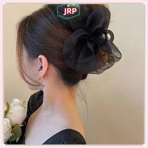 JRP 1 Lưới Nơ Kẹp Nữ Đuôi Ngựa Bím Tóc Vuốt Kẹp Cô Gái Thanh Lịch Kẹp Tóc Phụ Kiện Tóc Quà Tặng Mũ Đội Đầu JRP