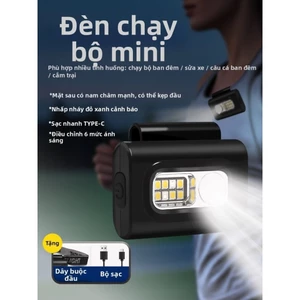 Đèn đeo ngực từ tính Type-C đa năng - Đèn LED chiếu sáng mạnh yếu chạy bộ đạp xe câu cá ✨Bubblu11.vn✨