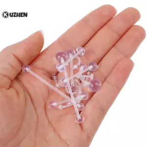 KUZHEN 15 Chiếc Vòng Bụng Trong Suốt Bông Tai Môi Nhẫn Lưỡi Barbell Núm Vú Thanh Body Xuyên HOT