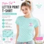 Chấm bi dễ thương Slim Fit Tee dành cho nữ mùa hè Áo thường ngày