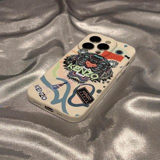 Hợp Thời Trang Đầu Hổ Cắt Thích Hợp Cho iPhone 17 Kết Cấu Xếp Ly Vỏ Mềm XR 12 Pro 16 Pro 15 Pro Max 11 Pro 13 Pro Max XS Max 17 Pro 14 Silicone Matte Chống Trơn Trượt